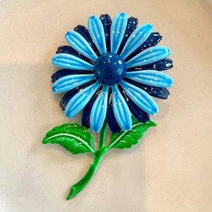 Vintage Enamel Flower Brooch